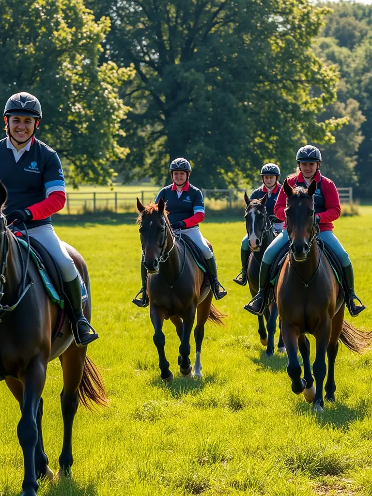 A diverse group of people, including children and adults, participating in a CAVAL'CANTAL event, highlighting the inclusive and family-friendly nature of the organization.